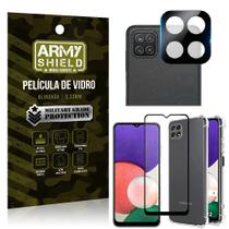 Kit Samsung A22 5G Película de Câmera + Película 3D + Capa Anti Impacto - Armyshield