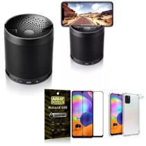 Kit Samsung A31 Som Bluetooth Potente Q3 + Capinha + Película 3D - Armyshield