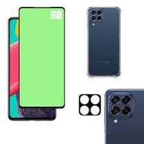 KIT Samsung Galaxy M53 5g Película de Cerâmica 9D - Capa Capinha Anti Impacto - Película da Câmera 3D