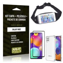 Kit Samsung M62 Pochete+Capinha Anti Shock+Película Vidro 3D