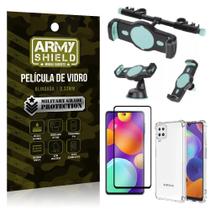 Kit Samsung M62 Suporte Veicular 3 em 1 + Película 3D + Capa Anti Impacto - Armyshield