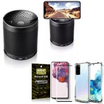 Kit Samsung S20 Plus Som Bluetooth Potente Q3 + Capinha + Película 3D - Armyshield