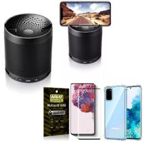 Kit Samsung S20 Som Bluetooth Potente Q3 + Capinha + Película 3D - Armyshield