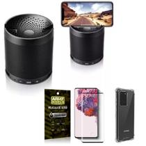 Kit Samsung S20 Ultra Som Bluetooth Potente Q3 + Capinha + Película 3D - Armyshield