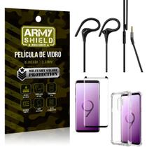 Kit Samsung S9 Plus Fone Sport HS92 + Capinha + Película 3D - Armyshield