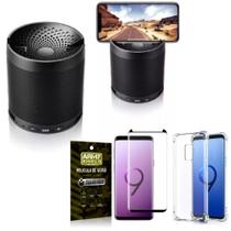 Kit Samsung S9 Som Bluetooth Potente Q3 + Capinha + Película 3D - Armyshield