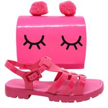 Kit Sandalia Aranha E Bolsa Infantil Antiderrapante Delicada Ultraconfortavel Moderna Casual Macia