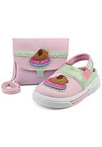 Kit Sandália Babuche Menina Infantil Com Bolsa Capivara Lilás Gatatuya Kit Sandália Babuche Menina Infantil Com Bolsa Capivara Lilás Gatatuya