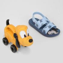 Kit Sandália Bebê Grendene Kids Mickey Masculina + Carrinho Pluto Kit Sandália Bebê Grendene Kids Mickey Masculina + Carrinho Pluto