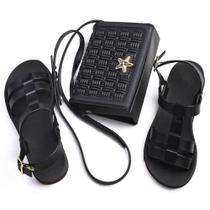 Kit Sandália E Bolsa Transversal Feminina Kit Sandália E Bolsa Transversal Feminina