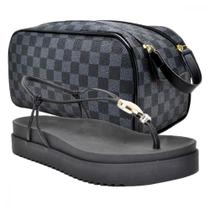 Kit Sandália Feminina com Solado Anatômico e Bolsa Necessaire Espaçosa Conforto e Estilo