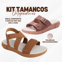 Kit Sandália Feminina Ortopédica + Tamanco Uniflex Massageador Para Esporão