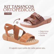 Kit Sandália Feminina Ortopédica + Tamanco Uniflex Massageador Para Esporão
