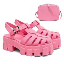 Kit Sandália Fisherman Tratorada Aranha + Bolsa Transversal