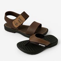 Kit Sandália Infantil com tiras autocolantes + Chinelo Apuana Leve e Confortável 25 ao 34