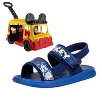 Kit sandália infantil disney tour e ônibus grendene kids 23272