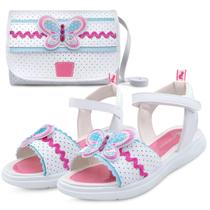 Kit Sandália Infantil Feminina Borboleta Menina Com Bolsa Colorida Gatatuya Kit Sandália Infantil Feminina Borboleta Menina Com Bolsa Colorida Gatatuya