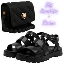 Kit Sandália Infantil Menina + Bolsa Coração Feminina Conjunto Moda Passeio Leve Confortável - NoBrand Kit Sandália Infantil Menina + Bolsa Coração Feminina Conjunto Moda Passeio Leve Confortável - NoBrand