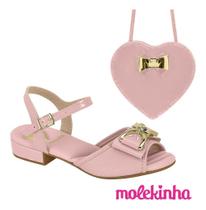 Kit Sandália Infantil Salto Com Bolsa Criança Molekinha Moda Kit Sandália Infantil Salto Com Bolsa Criança Molekinha Moda