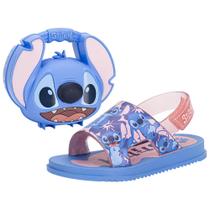 Kit sandália infantil stitch + maleta disney grendene kids 23326