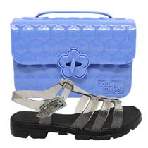Kit Sandalia Menina Aranha Leve Macia E Confortavel E Bolsa Infantil Azul Moderna Estilosa Cluth