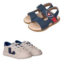 Kit Sandalia Papete Infantil Heroi Tenis Masculino Macio