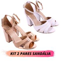 Kit Sandalias Femininas Salto Grosso Bloco Envio 24 horas