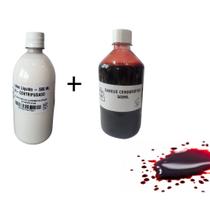 kit Sangue Falso Artificial 500ml + Látex 500ml p/ Festa, cosplay kit Sangue Falso Artificial 500ml + Látex 500ml p/ Festa, cosplay