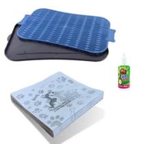KIT Sanitário Canino Gigante Azul com Educador e Jornal Higiênico KIT Sanitário Canino Gigante Azul com Educador e Jornal Higiênico
