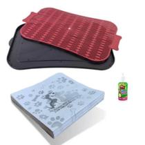 KIT Sanitário Canino Vermelho com Educador e Jornal Higiênico Grande KIT Sanitário Canino Vermelho com Educador e Jornal Higiênico Grande