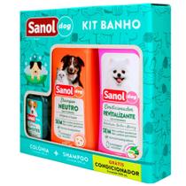 Kit Sanol Dog (Shampoo Neutro 500ml + Condicionador Revitalizante 500ml + Colonia 120ml)