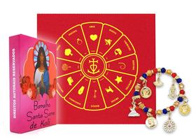 Kit Santa Sara Kali Baralho Toalha Vermelha Brilho Pulseira Kit Santa Sara Kali Baralho Toalha Vermelha Brilho Pulseira