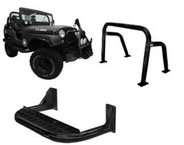 Kit Santo Antonio Estribo Preto Jeep Willys 1950/2000