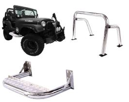 Kit Santo Antonio Quebra Mato Cromado Jeep Willys 1950/20004 Kit Santo Antonio Quebra Mato Cromado Jeep Willys 1950/20004