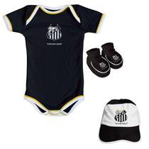 Kit Santos Bebê Body, Pantufa e Boné Torcida Baby Kit Santos Bebê Body, Pantufa e Boné Torcida Baby
