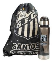 Kit Santos Fc Garrafa Grande 750ml + Mochila Tipo Saco