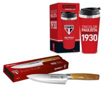 Kit São Paulo Copo Termico + Faca Churrasco Presente Oficial