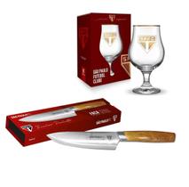 Kit são paulo taça de cerveja + faca de churrasco presente oficial Kit são paulo taça de cerveja + faca de churrasco presente oficial