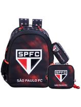 Kit São Paulo Time Mochila Costas + Lancheira + Estojo Duplo