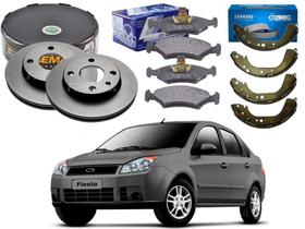 Kit sapata disco pastilha freio fremax ford fiesta sedan 1.6 2007 a 2009