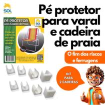 Kit Sapatas Protetor de Pé para 2 Cadeiras de Praia e/ou Varal de Chão Branco - Sol Lar e Lazer