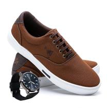 Kit Sapatênis Casual Masculino Polo Joy Sport + Relógio Kit Sapatênis Casual Masculino Polo Joy Sport + Relógio