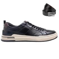 Kit Sapatênis Democrata Denim Mike Masculino + Cinto