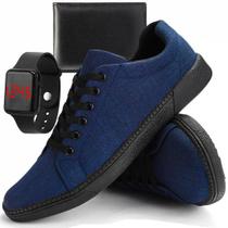 Kit Sapatenis Masculino Casual Esporte Fino + Relógio e Carteira Azul Kit Sapatenis Masculino Casual Esporte Fino + Relógio e Carteira Azul