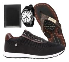 Kit Sapatenis Masculino Chinelo Relógio Carteira Sofisticado