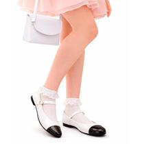 Kit Sapatilha Boneca Menina Meia Branca e Bolsa Lateral