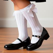 Kit Sapatilha Feminina Infanto Juvenil e Adulta com Meia Branca Cano Alto