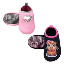 Kit Sapatilha Infantil Antiderrapante 2 Pares S-121 S-112