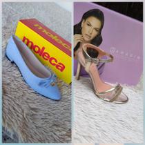 Kit Sapatilha Moleca azul+Sandália Social Ramarim dorada Disponível 36 Kit Sapatilha Moleca azul+Sandália Social Ramarim dorada Disponível 36