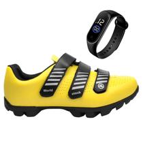 Kit Sapatilha Mtb Ciclismo Mountain Bike Pedal Clip Relógio Kit Sapatilha Mtb Ciclismo Mountain Bike Pedal Clip Relógio